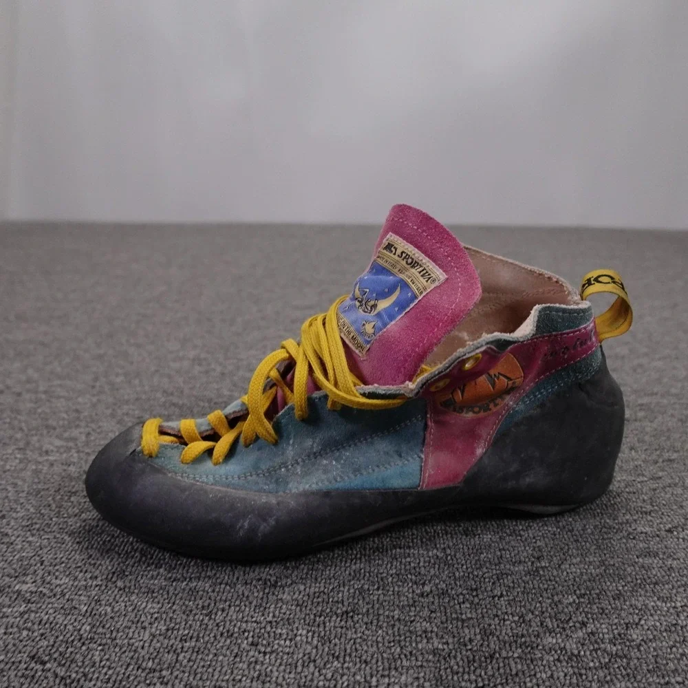 Vintage La Sportiva Kendo Evolution Climbing Shoes Mens 10 EU 43 Teal Pink Rock